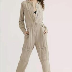 (ET-4) Etienne Marcel  Lyocell Aviator Jumpsuit In Beige